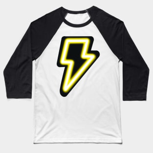 Neon Yellow Lightning Bolt Baseball T-Shirt